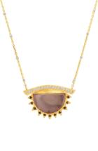 Women's Conges 'i See You See Love' Small Rose Quartz Third Eye Necklace