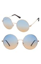 Women's Perverse Half And Half Round Sunglasses - Silver/ Multi