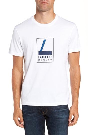 Men's Lacoste Regular Fit Heritage Graphic T-shirt (s) - White