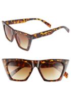 Women's Glance Eyewear 50mm Cat Eye Sunglasses - Brown Multi