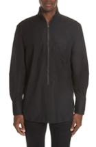 Men's Givenchy Zip Front Cotton Shirt Eu - Black