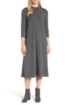 Women's Eileen Fisher Stretch Tencel Lyocell Midi Dress, Size - Grey
