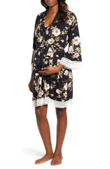 Women's Angel Maternity Maternity/nursing Dress, Robe & Blanket Set
