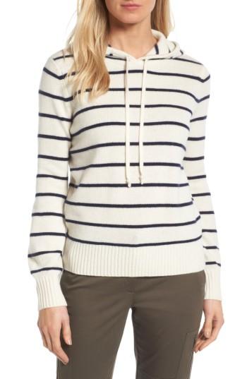 Women's Nordstrom Signature Stripe Cashmere Hoodie