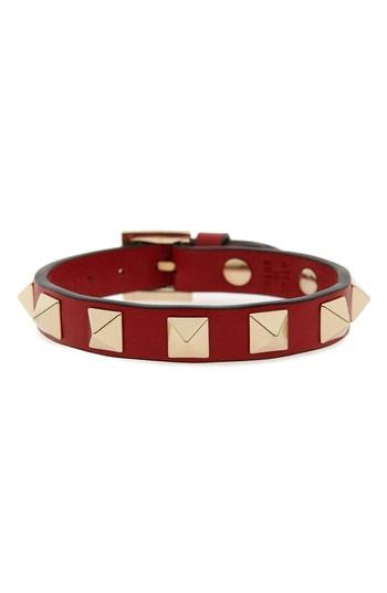 Women's Valentino Small Rockstud Leather Bracelet