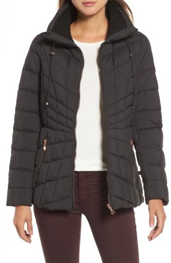 Women's Bernardo Packable Down & Primaloft Coat - Black