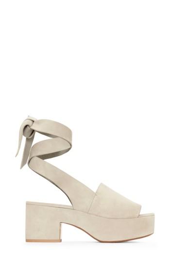 Women's Mercedes Castillo Darea Ankle Tie Platform Sandal M - Grey