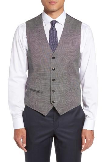 Men's Ted Baker London Troy Trim Fit Solid Wool Vest R - Blue