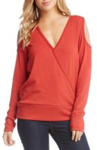 Women's Karen Kane Cold Shoulder Faux Wrap Top - Red