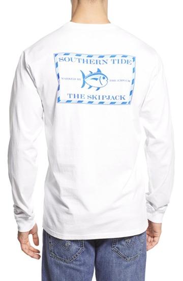 Men's Southern Tide 'skipjack' Long Sleeve Graphic T-shirt, Size - White