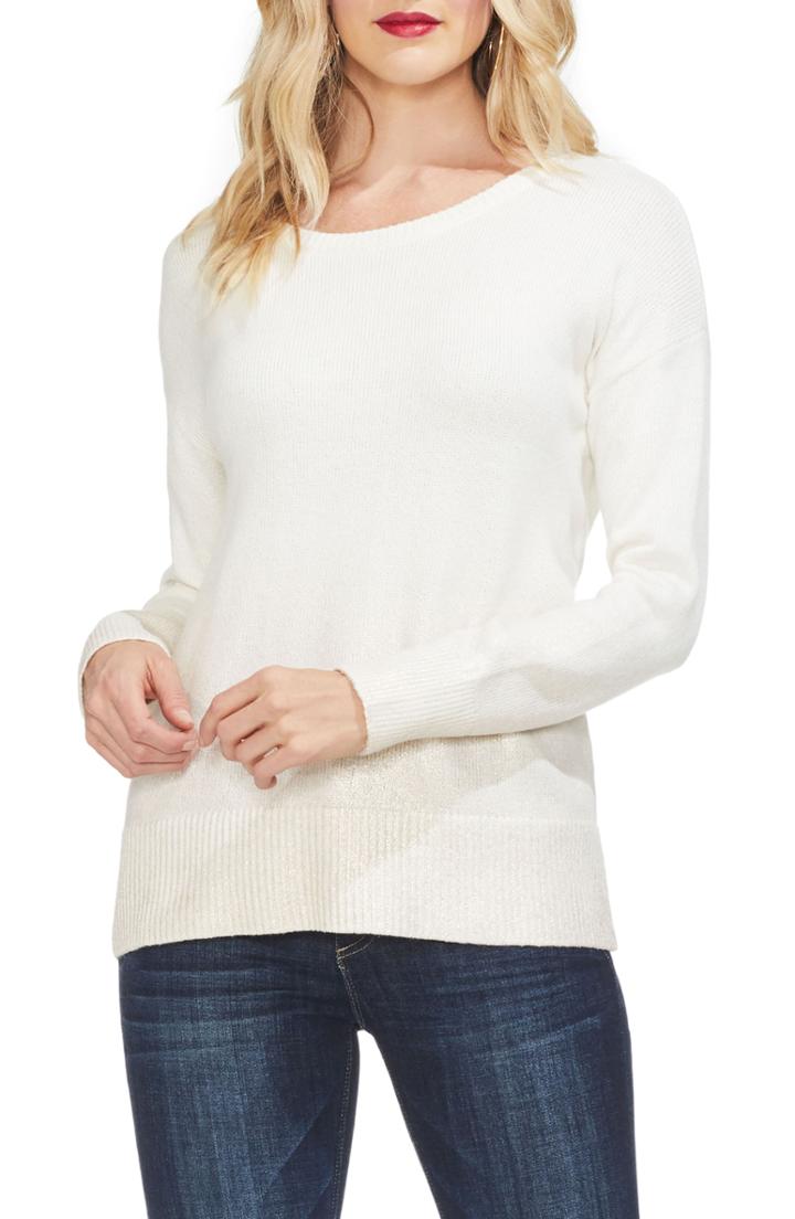 Women's Vince Camuto Long Sleeve Foiled Ombre Sweater
