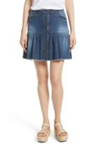 Women's Red Valentino Ruffle Denim Miniskirt Us / 38 It - Blue