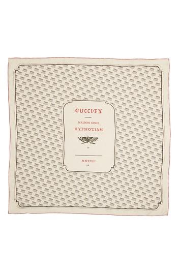 Women's Gucci Hypnotism Invite Stamp Foulard Silk Scarf