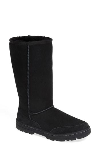 Women's Ugg Ultra Revival Genuine Shearling Boot, Size 5 M - Black