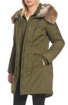 Women's 1 Madison Insulated Parka With Faux Fur Trim - Green