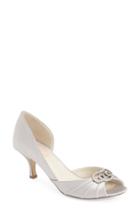 Women's Pink Paradox London 'amelia' Embellished Peep Toe Pump M - Metallic