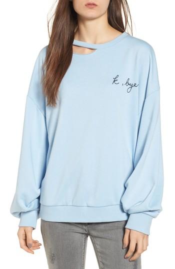 Women's Embroidered Cutout Sweatshirt