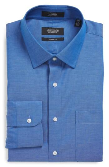 Men's Nordstrom Men's Shop Classic Fit Non-iron Solid Dress Shirt .5 - 33 - Blue