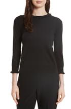 Women's Kate Spade New York Ruffle Silk Blend Sweater, Size - Black