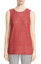 Women's St. John Collection Geo Guipure Lace Front Shell