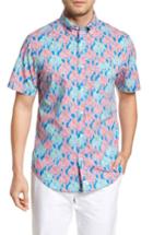 Men's Vineyard Vines Murray Classic Fit Print Short Sleeve Sport Shirt - Blue