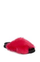 Women's Topshop Faux Fur Slide Sandal .5us / 38eu - Pink