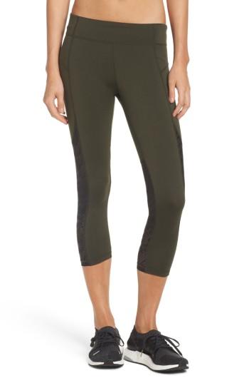 Women's Adidas Performer Climalite 3/4 Tights - Green