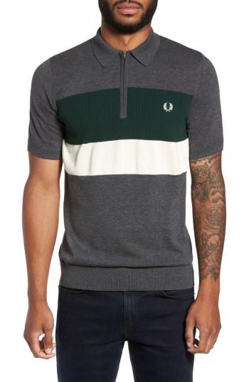 Men's Fred Perry Colorblock Polo - Grey