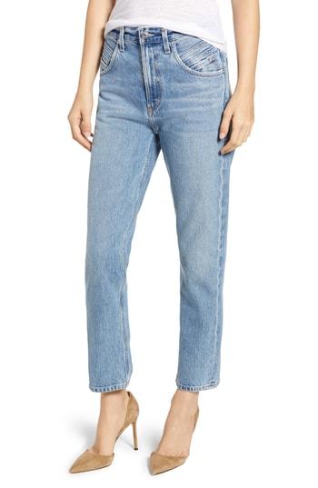 Women's Agolde Palmer High Waist Crop Straight Leg Jeans - Blue