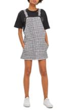 Women's Topshop Gingham Pinafore Dress Us (fits Like 0) - Black