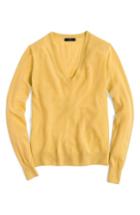 Women's J.crew V-neck Italian Featherweight Cashmere Sweater, Size - Yellow