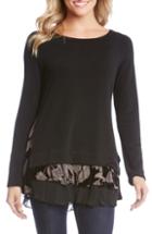 Women's The Fifth Label Transcript Ruffle Sweater - Black