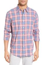 Men's Faherty Ventura Trim Fit Plaid Sport Shirt - Red