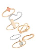 Women's Topshop Set Of 7 Moonstone Rings