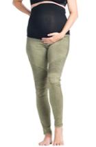 Women's Preggo Leggings Moto Maternity Leggings - Green