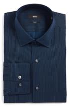 Men's Boss Jenno Slim Fit Print Dress Shirt .5 - Blue