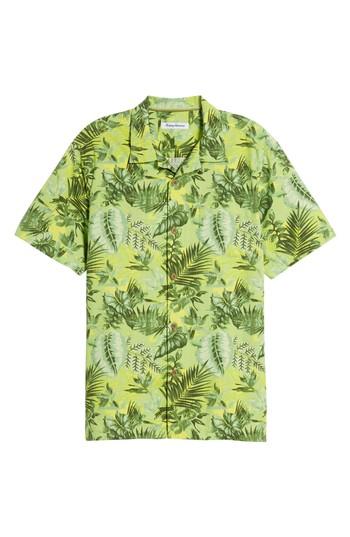 Men's Tommy Bahama Selva Shores Silk Blend Performance Camp Shirt - Green