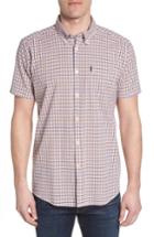 Men's Barbour Taylor Regular Fit Check Short Sleeve Sport Shirt - Orange