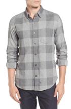 Men's Bonobos Slim Fit Check Brushed Twill Sport Shirt, Size - Grey