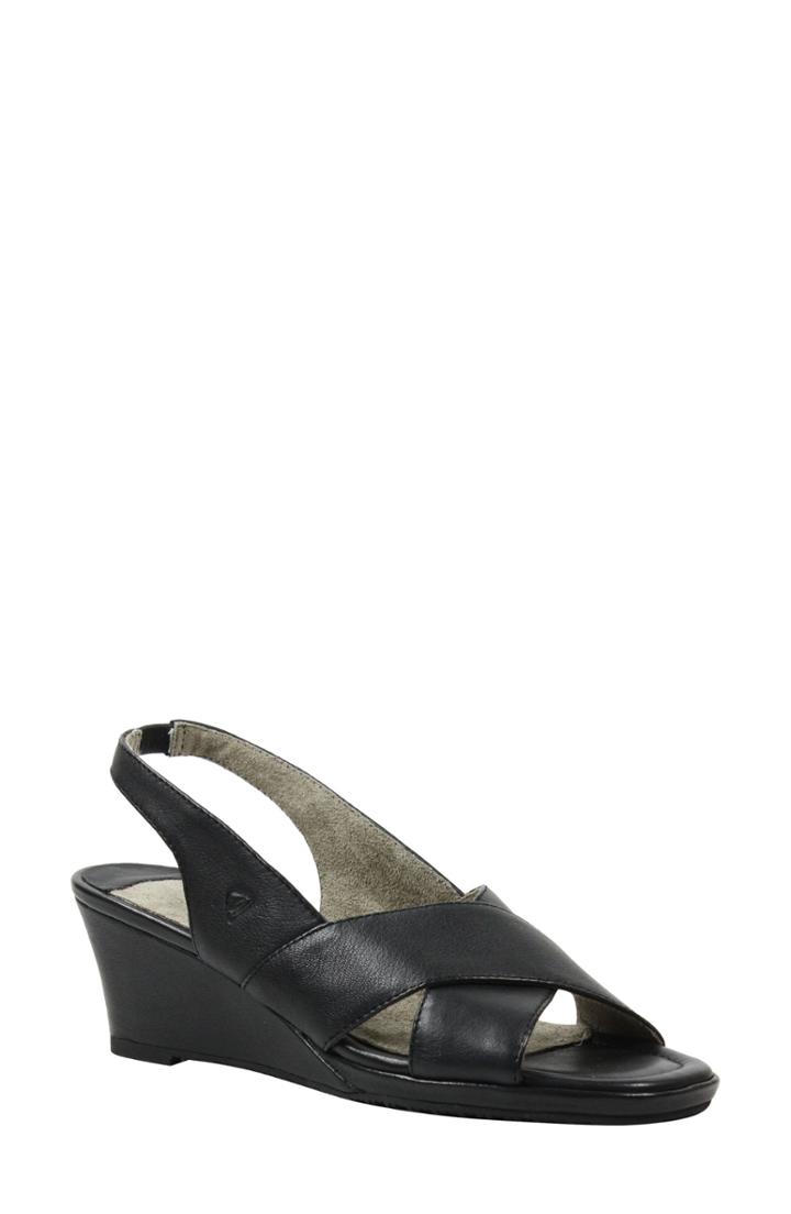 Women's J. Renee Antoli Wedge Sandal .5 B - Black