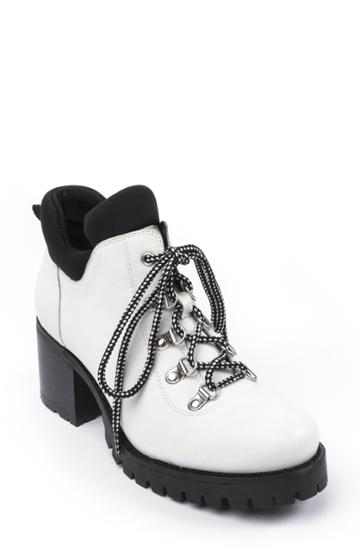 Women's Jane And The Shoe Meesh Platform Combat Boot M - White