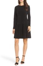 Women's Michael Michael Kors Long Sleeve Pleated Skirt Dress - Black