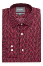 Men's Bonobos Xoxo Slim Fit Stretch Print Dress Shirt 33 - Pink