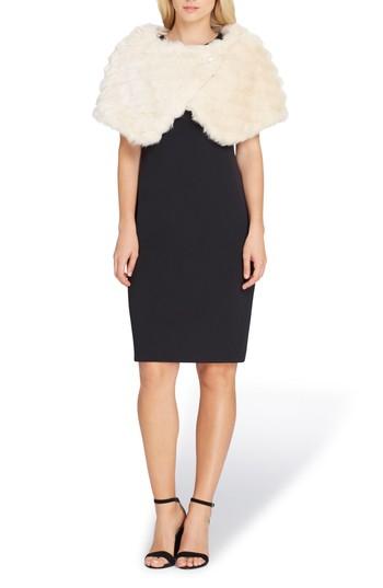 Women's Tahari Faux Fur Cape - Metallic