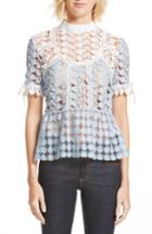 Women's Self-portrait Petal Paneled Lace Top