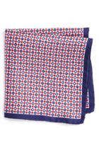 Men's Eton Medallion Silk Pocket Square, Size - Red