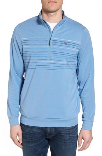 Men's Travis Mathew Vesa Quarter Zip Pullover - Blue