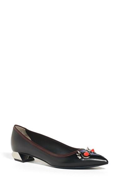 Women's Fendi Faces Pointed Toe Pump Us / 36.5eu - Black