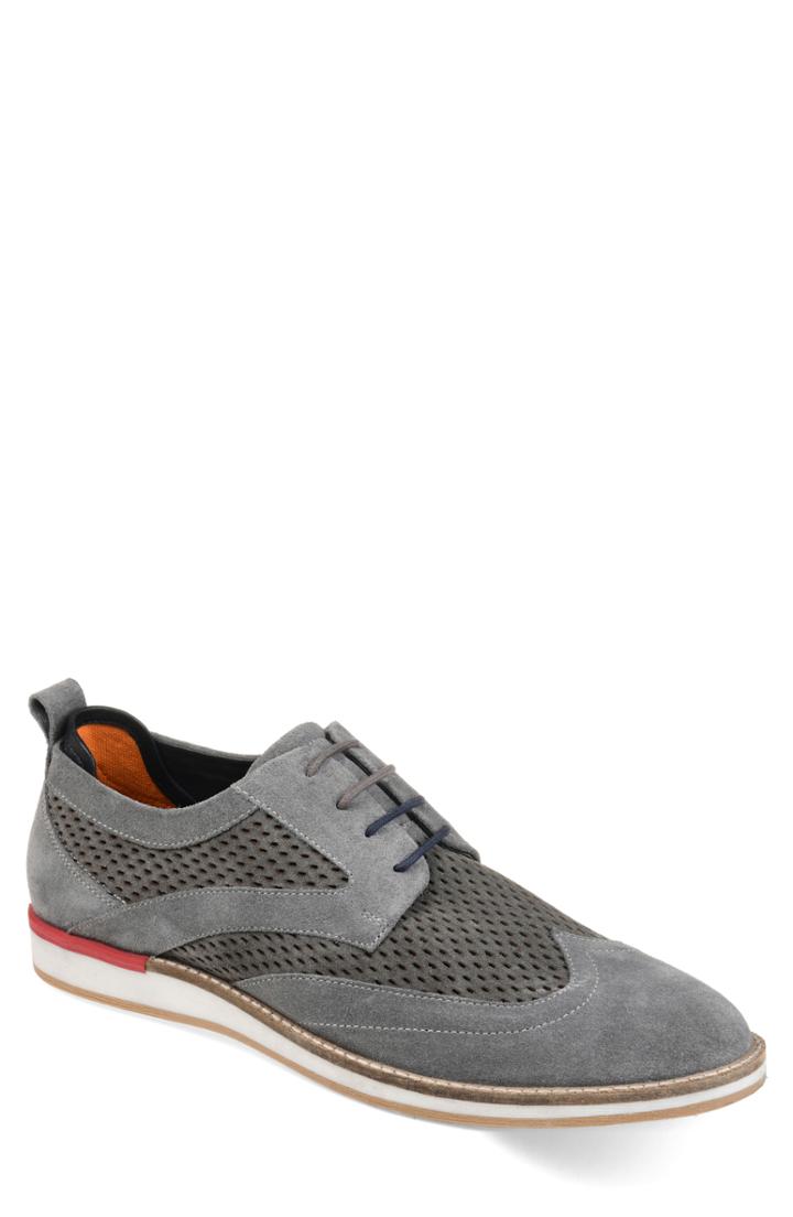 Men's Thomas And Vine Jett Perforated Wingtip M - Grey