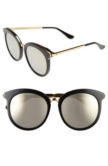 Women's Gentle Monster 56mm Round Sunglasses - Black/ Gold